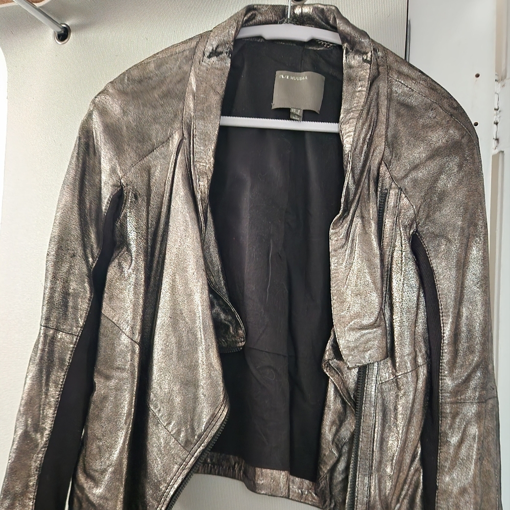 Muubaa Metallic Silver Women's Jacket